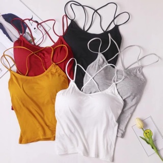 Áo bra 2 dây dáng croptop dây đan chéo lưng