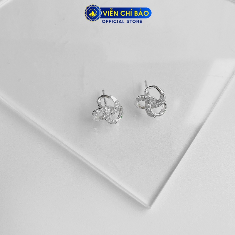 Bông tai bạc nữ Twist sang chảnh chất liệu bạc 925 thời trang phụ kiện trang sức nữ Viễn Chí Bảo B400248