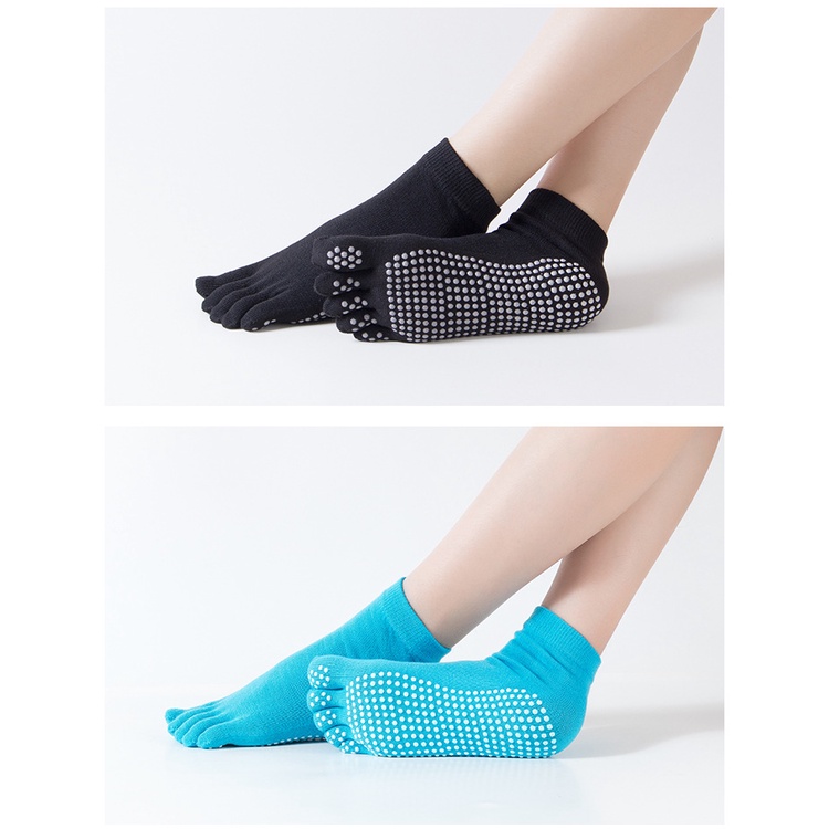 Tất - Vớ Tập Yoga, barre, pilates kín ngón thấm mồ hôi gắn hạt silicon chống trơn trượt - TY1