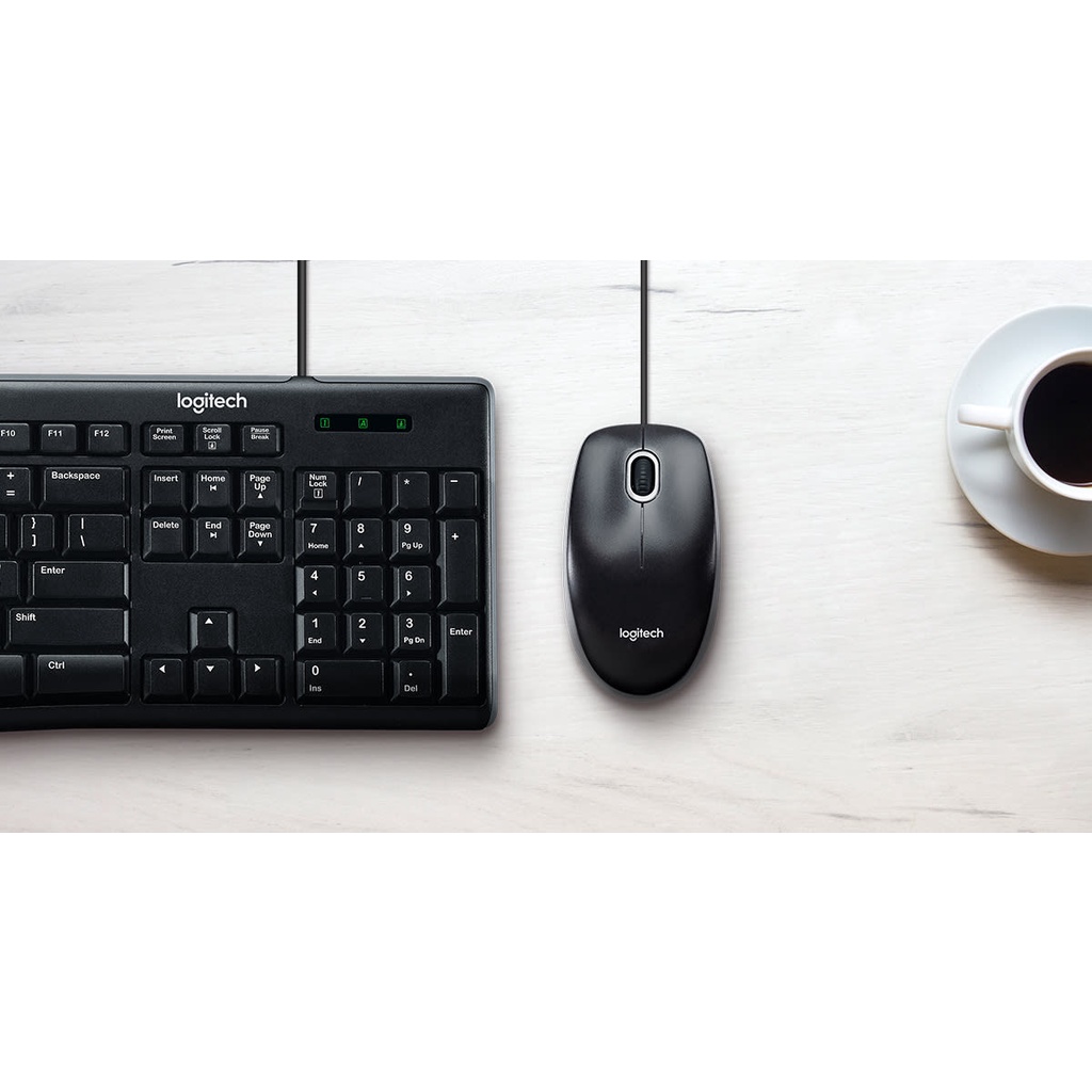 Bộ bàn phím và chuột có dây đa phương tiện Logitech MK200 - Bảo Hành Chính Hãng 3 Năm