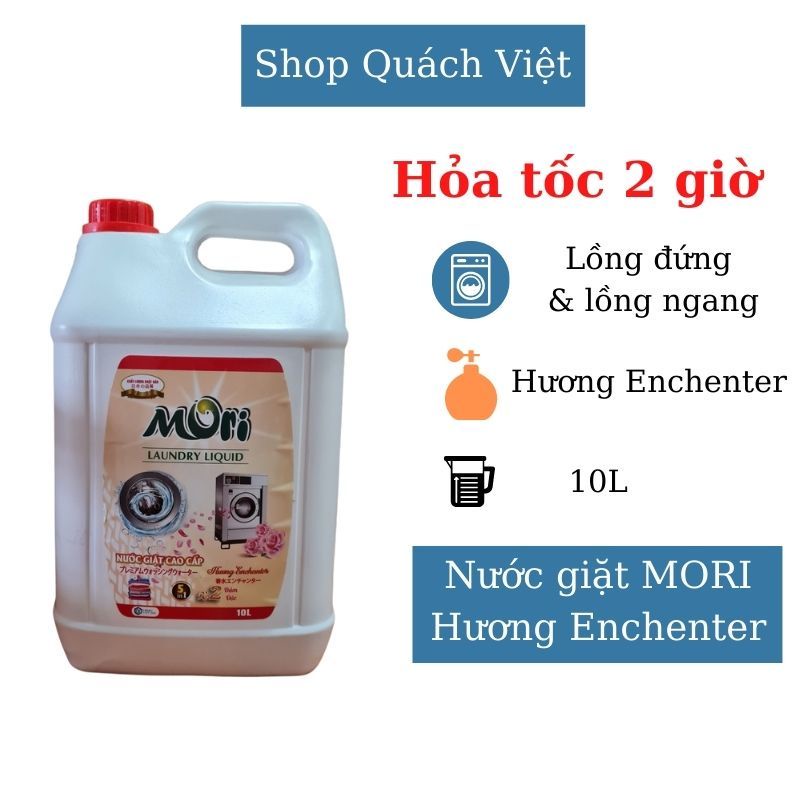 Nước giặt cao cấp MORI hương Enchenter - can 10L - hương thơm nồng nàn, quyến rũ