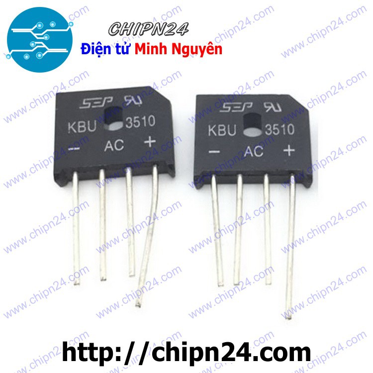 [1 CON] Cầu Diode KBU3510 35A 1000V (35A dẹt nhỏ)