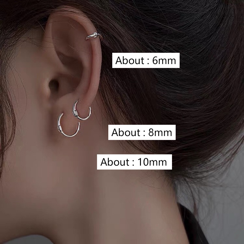 Khuyên Tai Nữ Tròn Khuyên Tai Tròn Bộ Khuyên Tai Tròn Mini Bằng Bạc S925 Thời Trang Cho Nữ