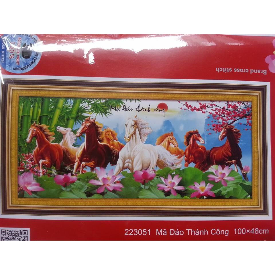 Tranh thêu mã đáo thành công 223051 (chưa thêu)