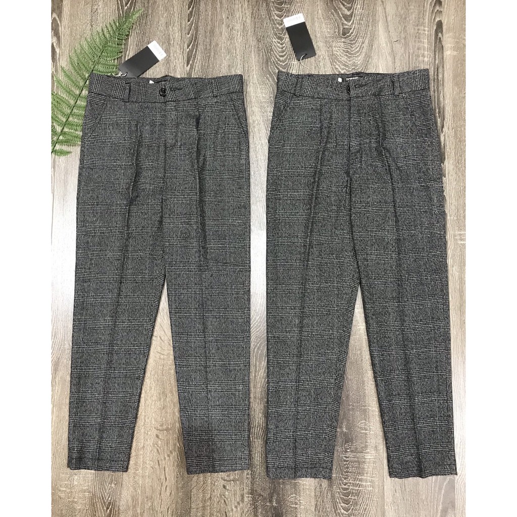 Quần baggy vải kẻ (Ảnh thật)
