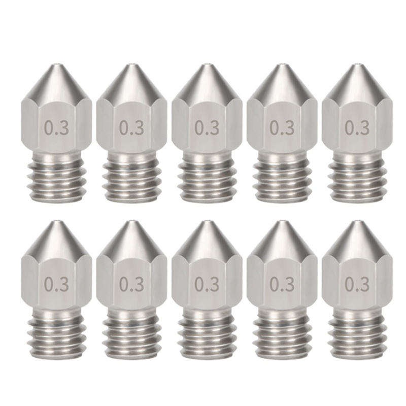 Set 10 Vòi Phun MK8 M6 Sợi Nhỏ 1 75mm Đầu Phun 3 5 0 2 0 3 0 4 0 5 0 6 0 8 1 0mm Cho Máy In 3D