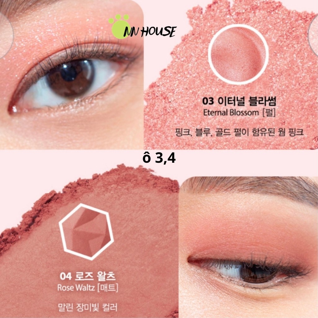 Bảng phấn mắt Clio Prism Air Eye Palette - bảng mắt Pink Addict 8 ô nhũ mắt lấp lánh , bảng mắt trang điểm - NN HOUSE