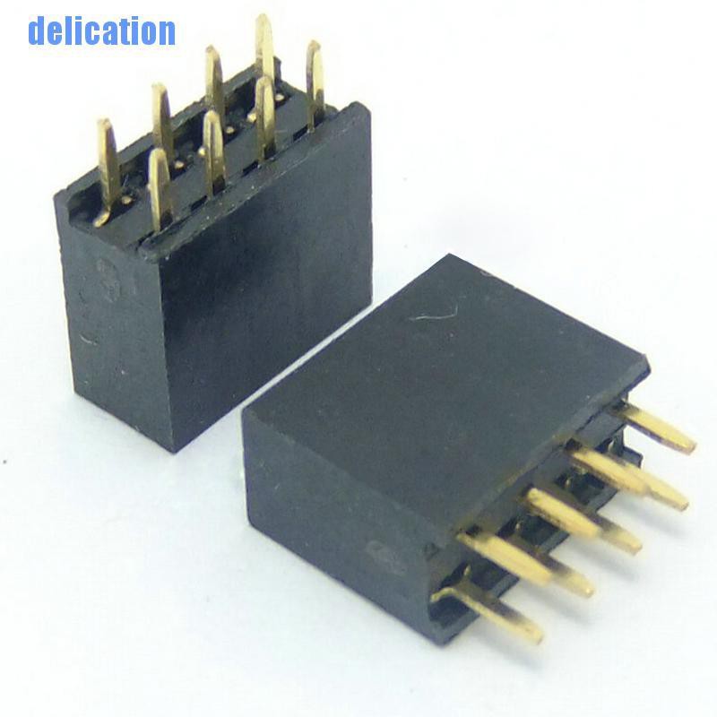 Delication✿ 10PCS 2x4 Pin 8P 2.54mm Double Row Female Straight Header Pitch Socket Pin Strip