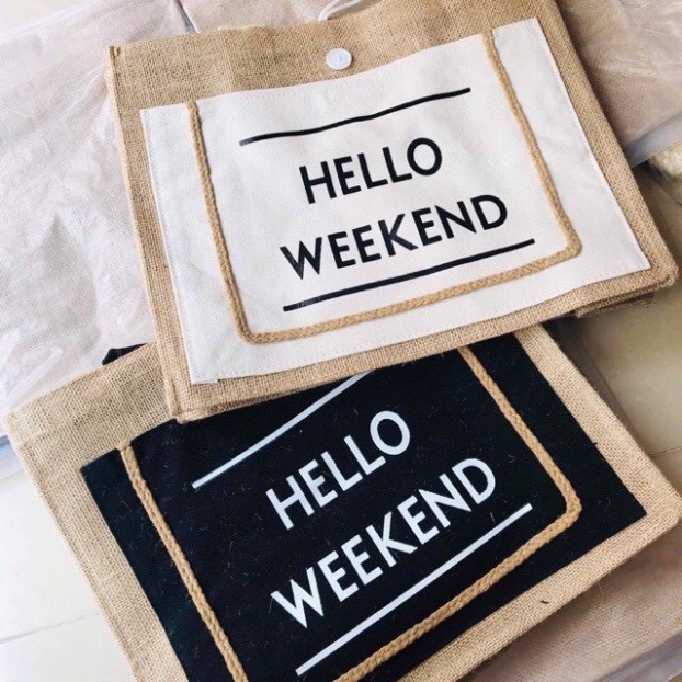 Túi Cói Hello Weekend Cao CấpFREESHIP