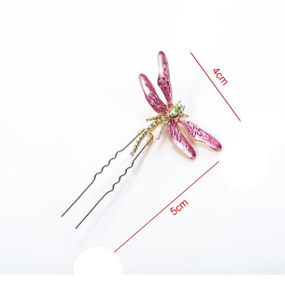 Trâm Cài Tóc Hình Chuồn Chuồn Tráng Men Thanh Lịch Cho Cô Dâu