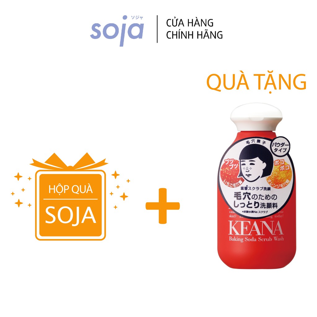 Hộp Quà Soja Tặng Kèm Bột Rửa Mặt Keana Baking Soda Scrub Wash 100G