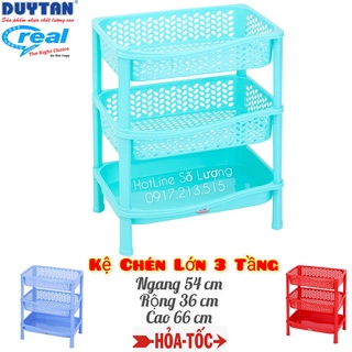 Kệ Chén nhựa Duy Tân 3 Tầng Lớn  ( Ngang 54 x R35.5 x Cao 65.5 cm )
