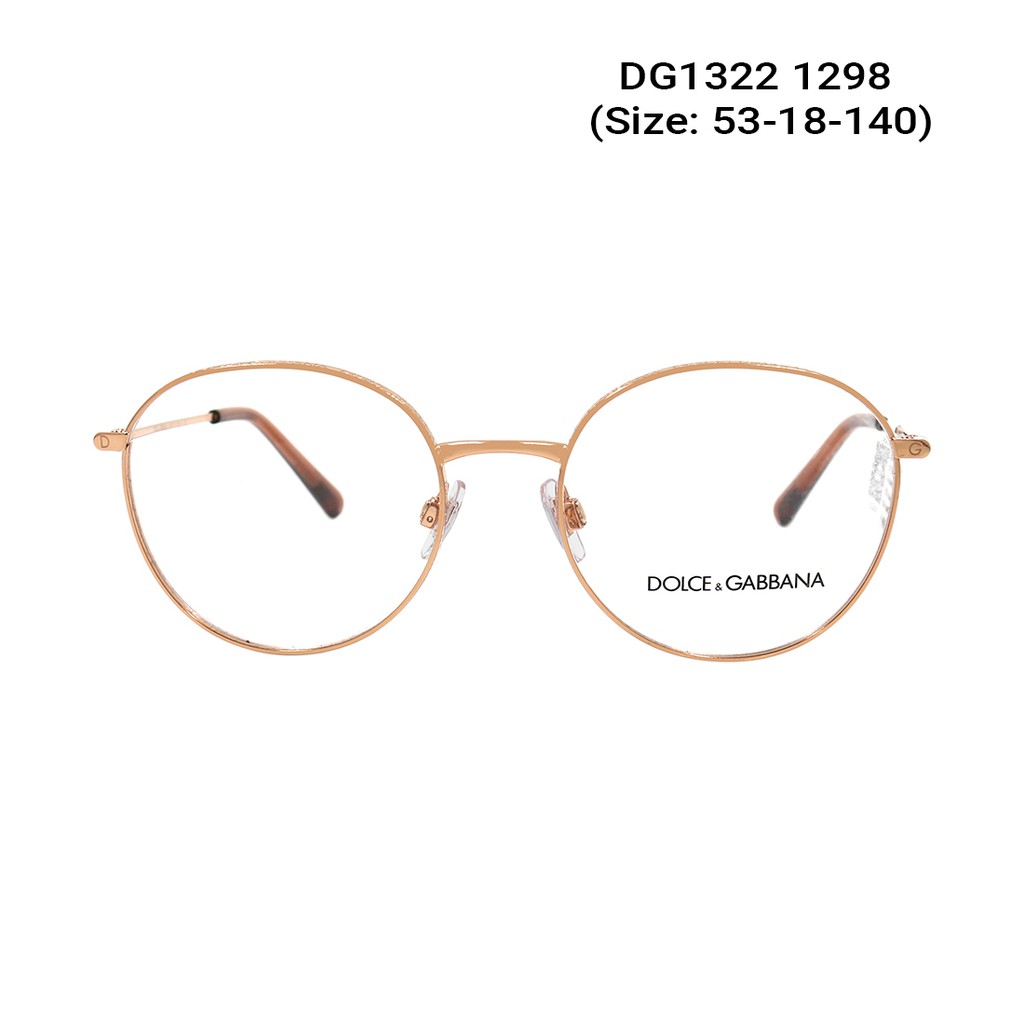 Gọng kính nam nữ chính hãng Dolce &amp; Gabbana DG1322 màu sắc thời trang, thiết kế dễ đeo bảo vệ mắt