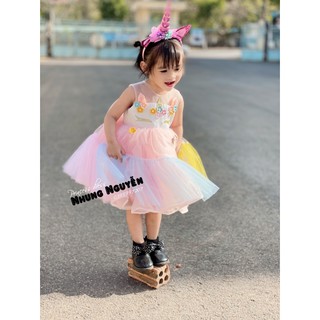 váy công chúa ngựa thần pony Nhung Nguyễn Váy Đầm Công chúa Bé Gái Cao Cấp Tặng Kèm Cài