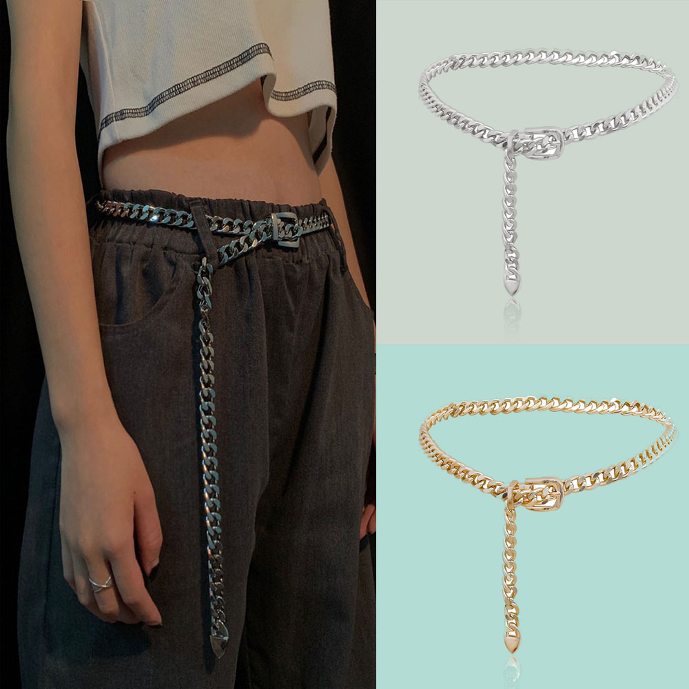 European & American Creative Personality Design Simple Thick Chain Belt Fashion Punk Style Pants Belt Accessories