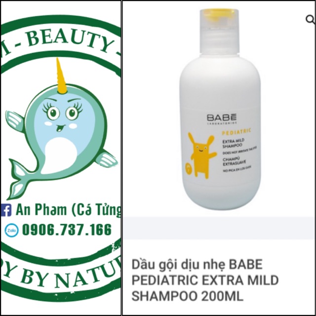Dầu gội dịu nhẹ BABE PEDIATRIC EXTRA MILD SHAMPOO 200ML