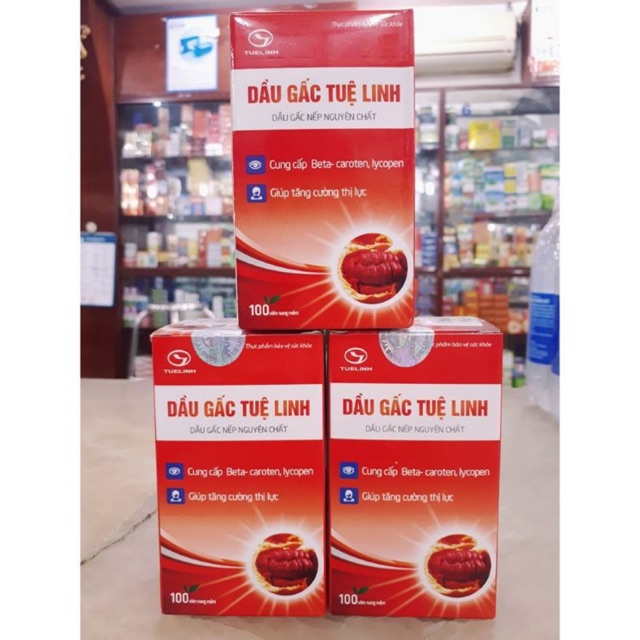 (CHÍNH HÃNG) Dầu gấc Tuệ Linh - viên uống sáng mắt đẹp da (lọ 60 viên)