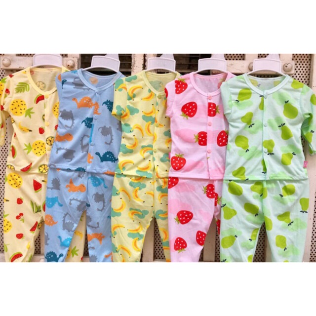 Combo 5 bộ carter cúc giữa trắng cotton đẹp cho bé