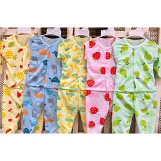 Combo 5 bộ carter cúc giữa trắng cotton đẹp cho bé