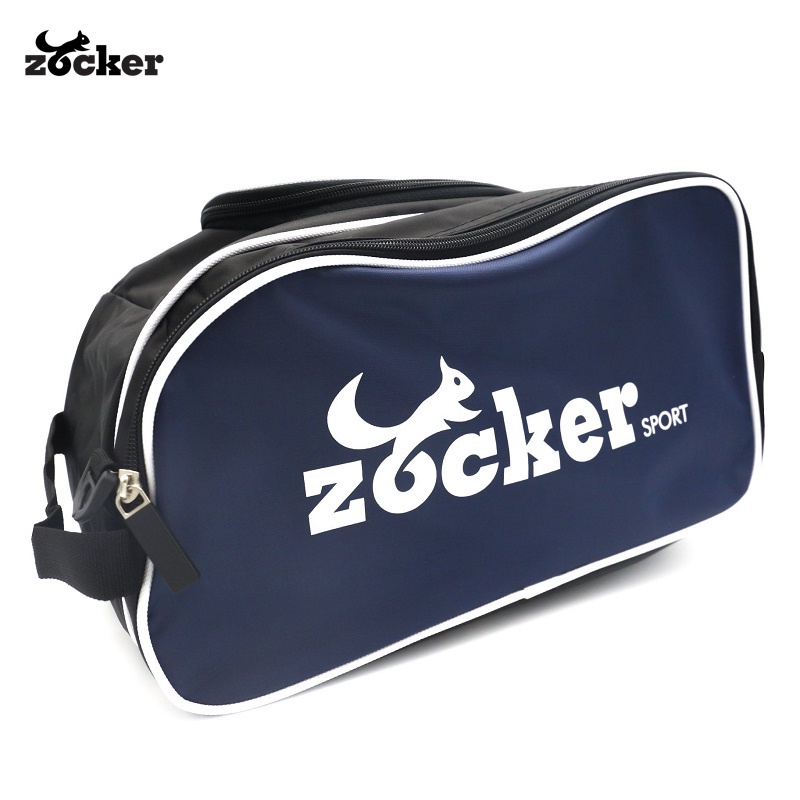 Túi Đựng Giày Zocker Tím Than, Phụ Kiện Thể Thao 2 Ngăn Kéo Khoá Chính Hãng
