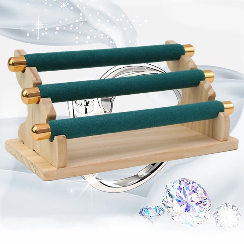 Giá Đỡ Trưng Bày Nhẫn 3 Tầng Hình Chữ T Bằng Gỗ