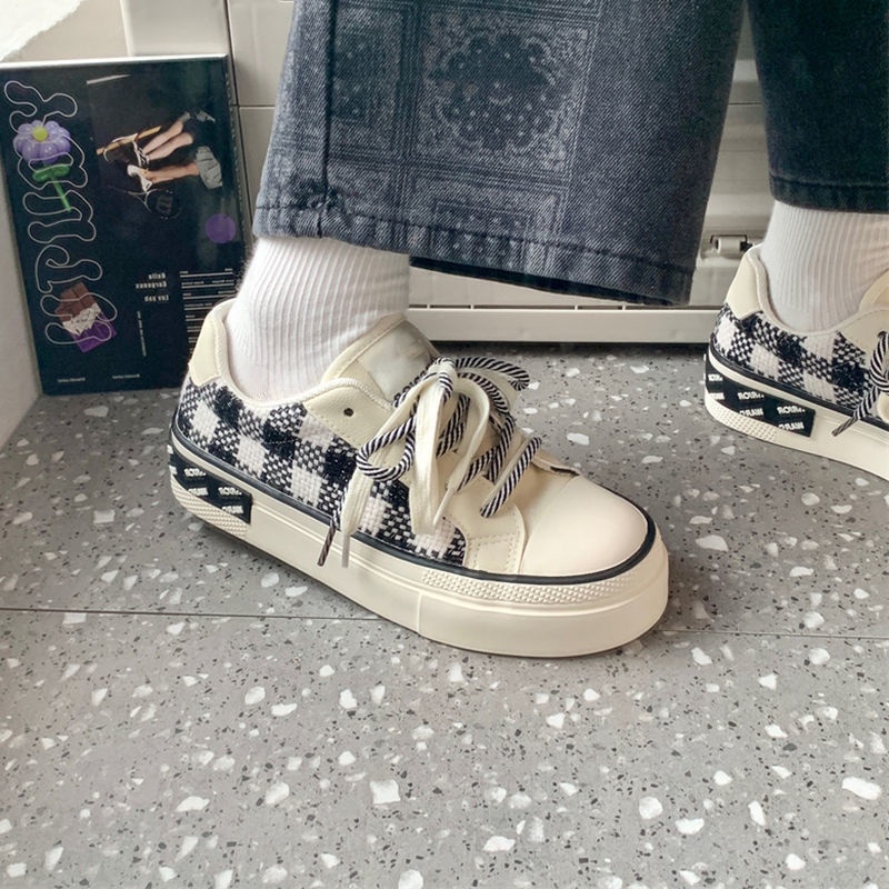 CHZK Giày Thể Thao Canvas Đế Dày Mũi Tròn Phong Cách Mới Cho Nữ
