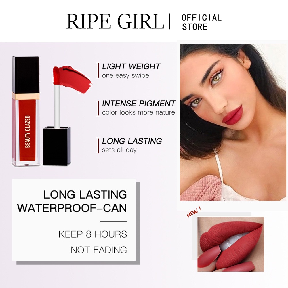 Son môi RIPE GIRL chống thấm nước 24 màu tùy chọn thời trang đẹp mắt