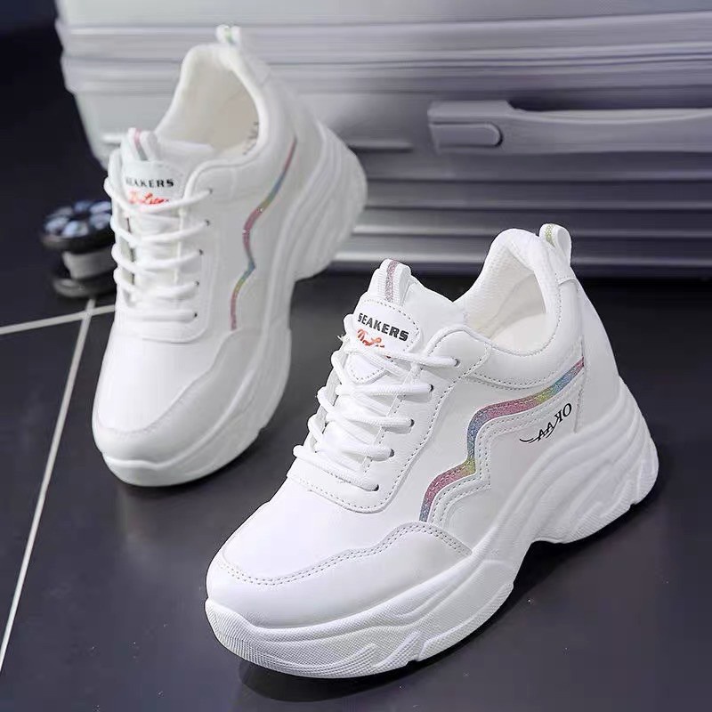 GIÀY Thể thao nữ KO độn đế 6cm chất liệu cao cấp siêu đẹp mẫu mới,sneaker nữ Hot trend, đi học