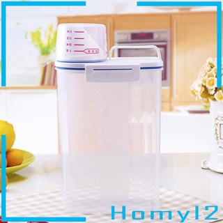 Plastic Cereal Dispenser Storage Box Food Grain Rice Container 2.5L
