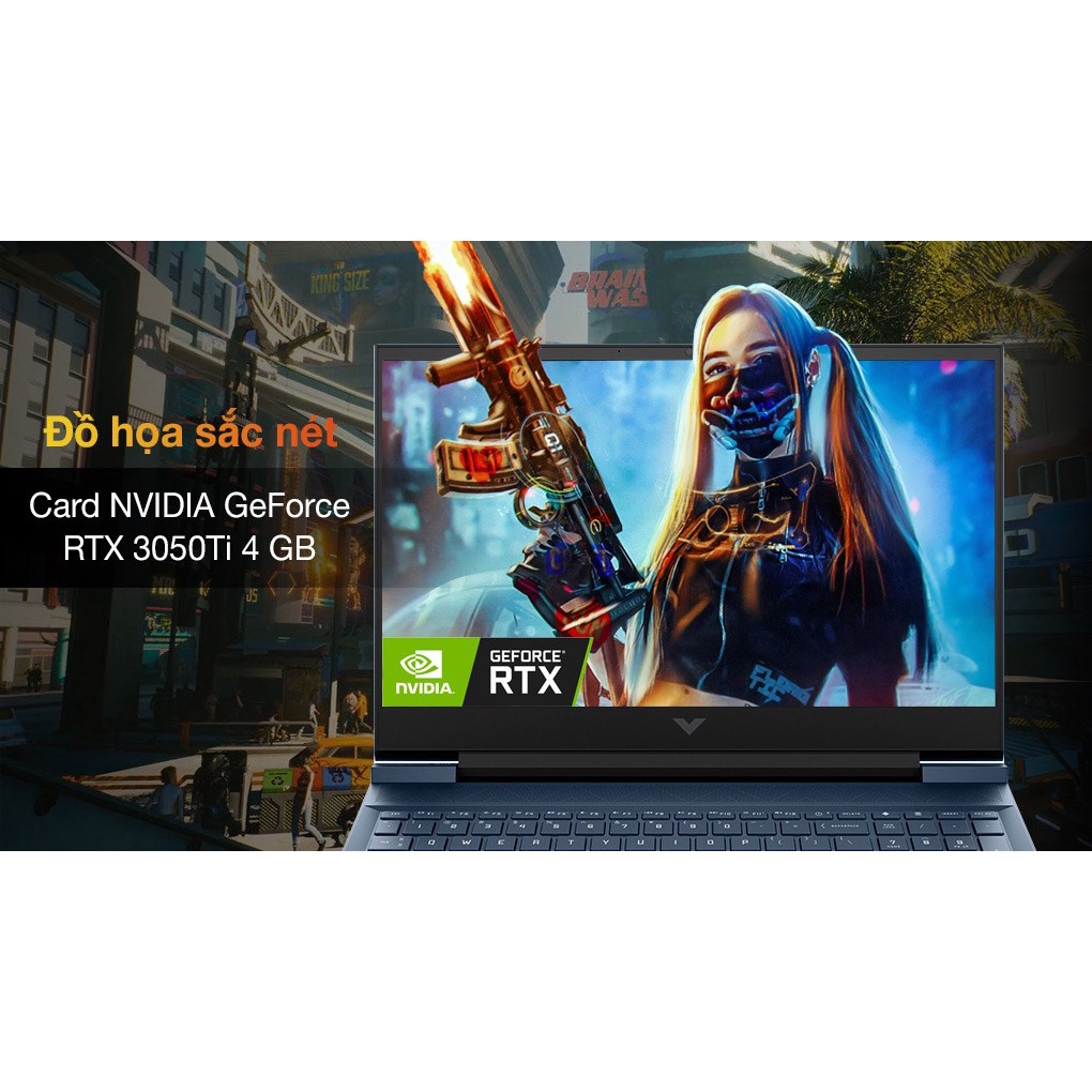 Laptop Gaming HP VICTUS 16 d0202TX i5 11400H/8GB/32GB+512GB/4GB RTX3050Ti/16.1"F/144Hz/Win11//Xanh