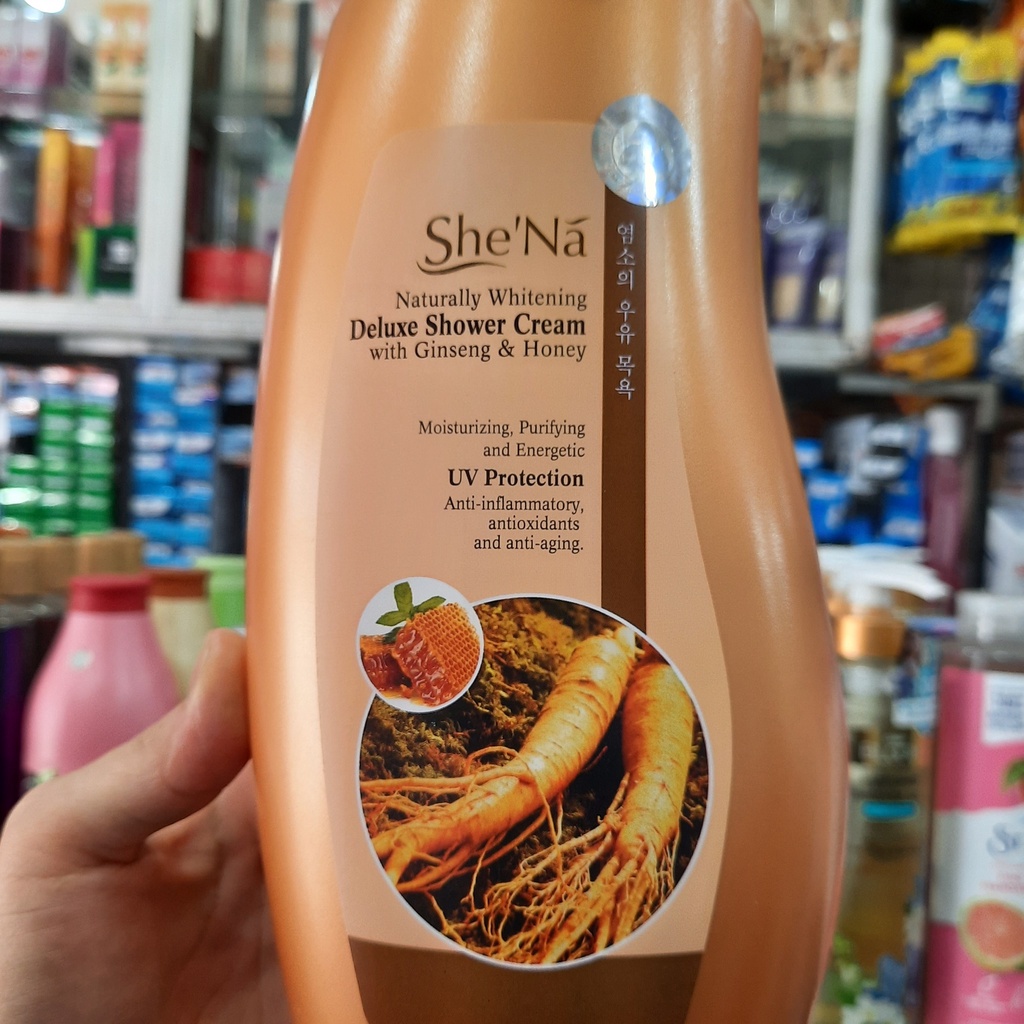 Sữa tắm cao cấp SHE'NA 1200ml - tinh chất Nhân Sâm và Mật Ong