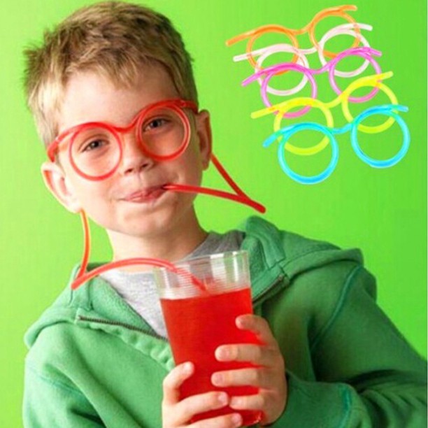 Ống Hút Nhựa Hình Mắt Kính Vui Nhộn Cho Halloween Tạo Hình Cái Kính0