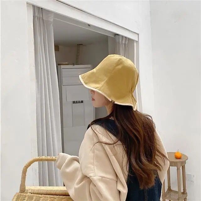 Nón tai bèo vành nhỏ hai mặt chống nắng phong cách Hàn Quốc thời trang mùa hè dễ phối đồ cho nữ