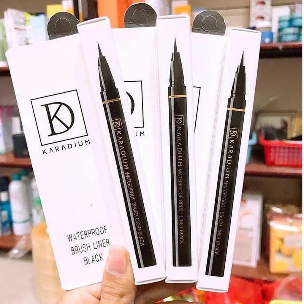 Bút Kẻ Viền Mắt Karadium Waterproof Brush Liner / Eyeliner Pen Black 0.55g