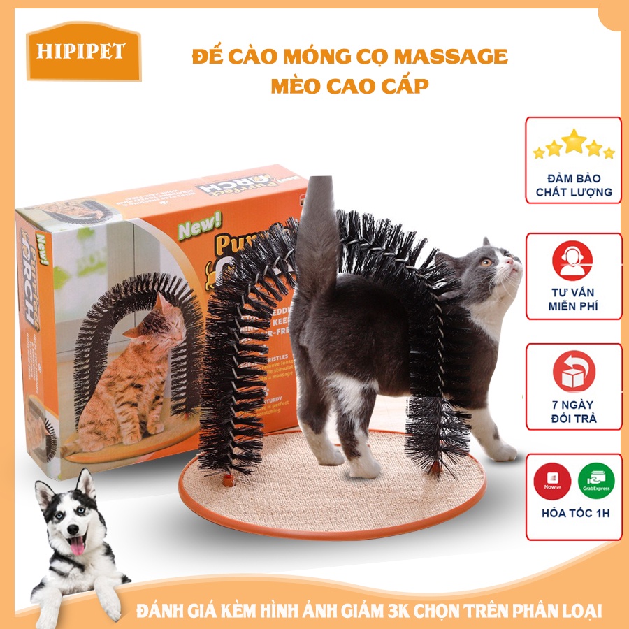Bàn cào móng cho mèo kết hợp cây cọ massage cho mèo