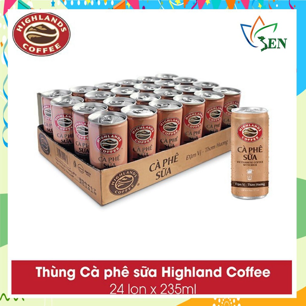 [SenXanh CAFE] Thùng 24 lon cà phê sữa Highland Coffee 235ml