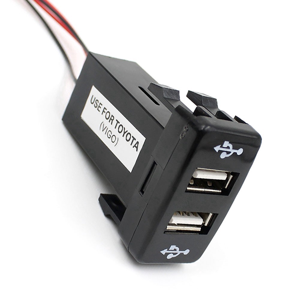 Ổ cắm sạc nhanh trên ô tô với 2 cổng USB 12V cho xe Toyota