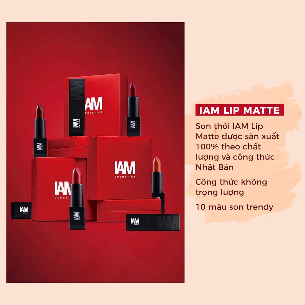 [KHẮC TÊN Miễn phí] Son thỏi bán lì IAM Lip Matte - 3.8G | 10 màu | BigBuy360 - bigbuy360.vn
