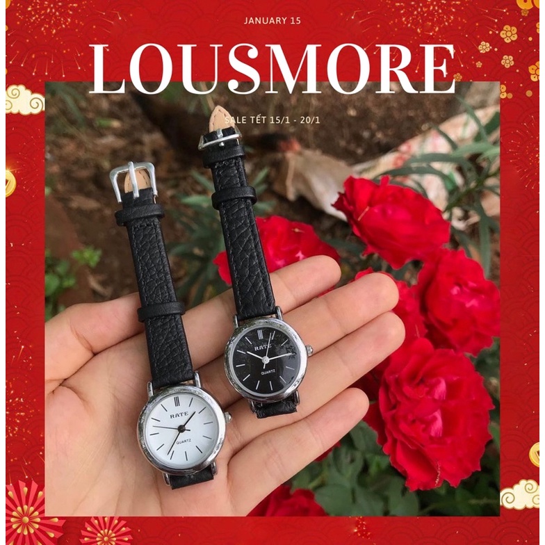 Đồng hồ nữ RATE dây da mặt tròn thời trang dành cho nữ nhỏ xinh DH02 LOUSMORE