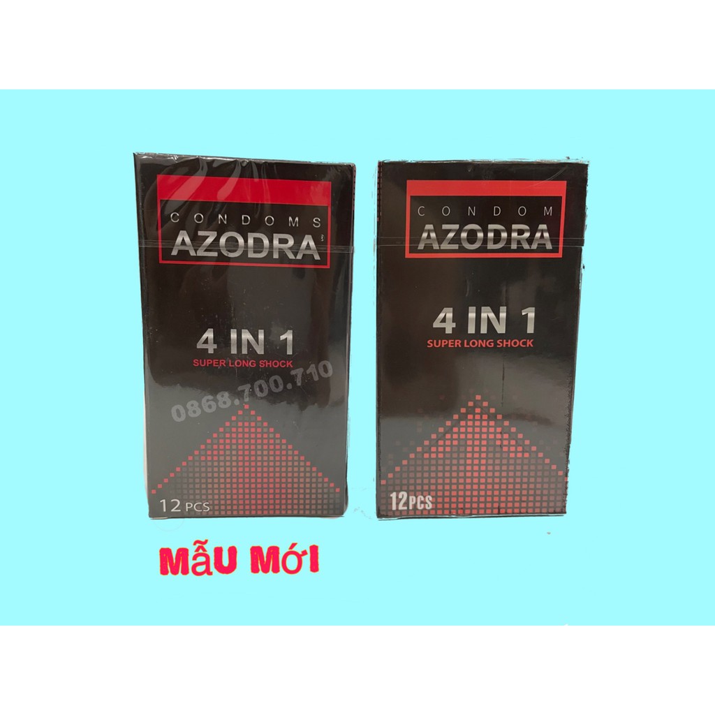 2 Hộp Bao Cao Su Azodra Gân, Gai, Mỏng, Kéo Dài Thời Gian Quan Hệ
