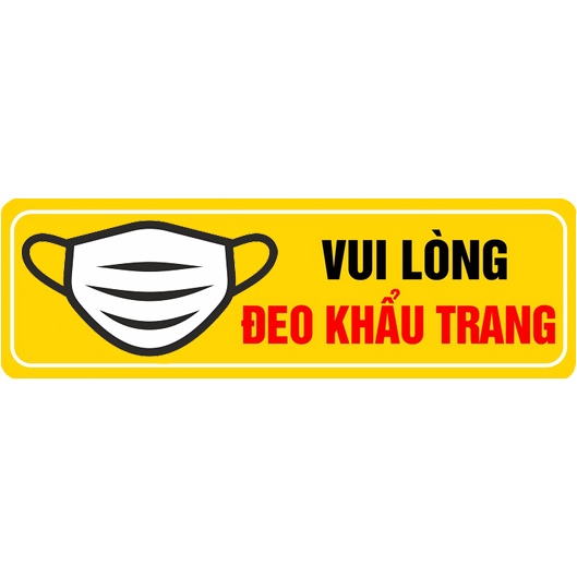 Sticker hình dán decal Vui lòng đeo khẩu trang, hình dán nhắc nhở, hình dán y tế