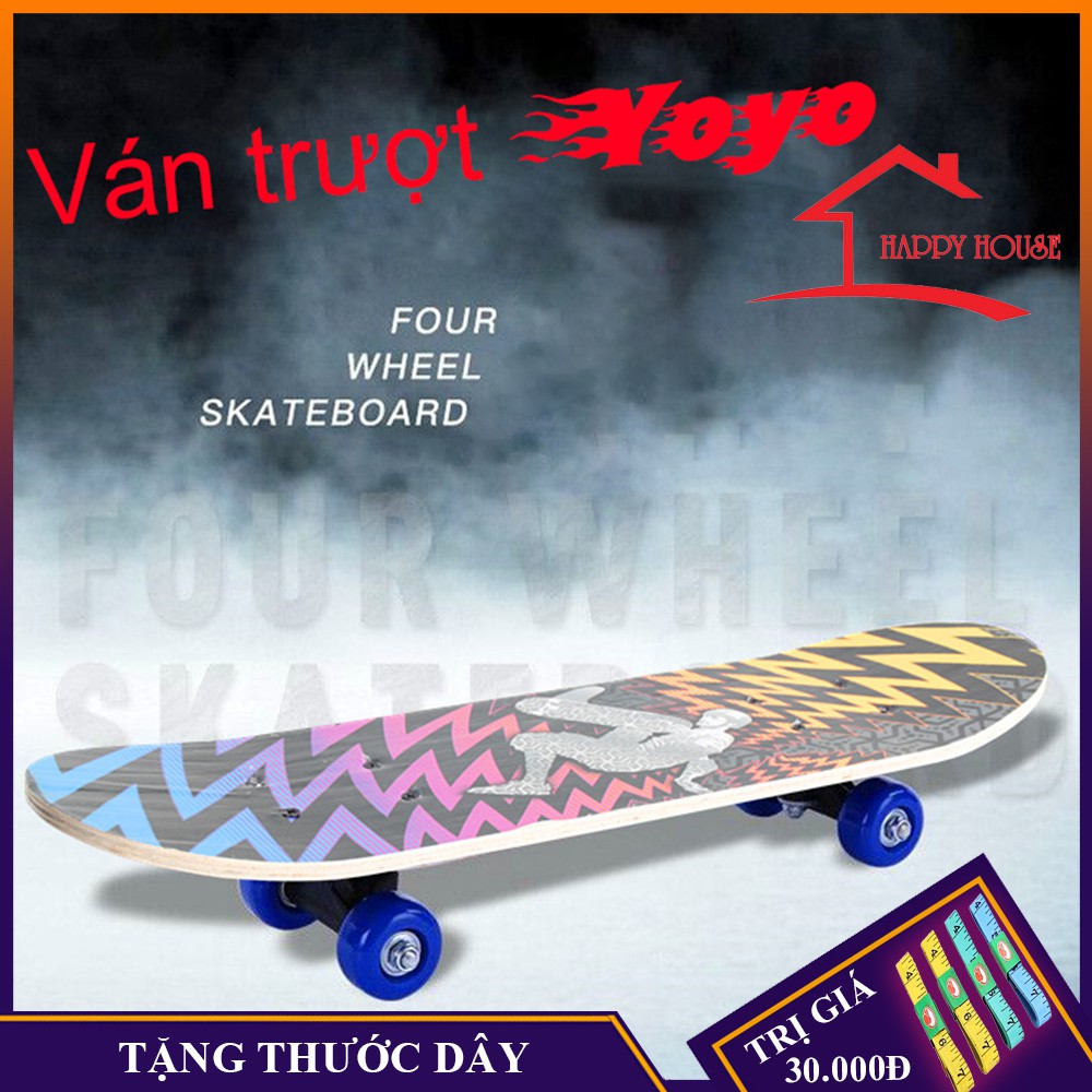 Ván trượt YoYo 60cm dành cho trẻ em từ 2 tuổi trở lên, thiết kế chắc chắn, độ bền cao chống va đập, cân bằng an toàn