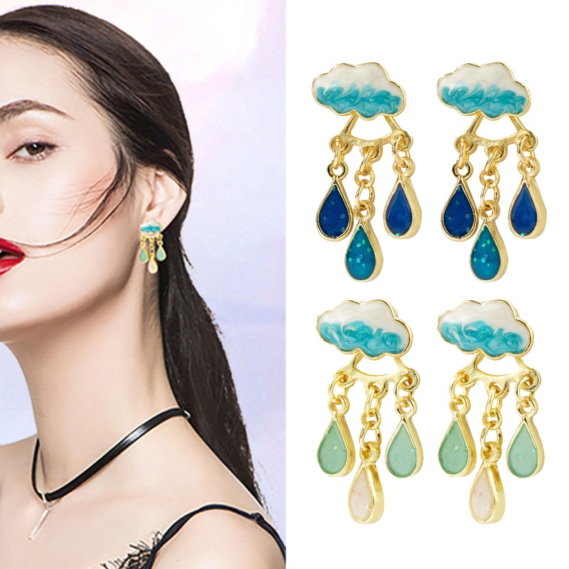 Bông Tai Hình Đám Mây / Giọt Nước Sáng Tạo Thời Trang Mùa Hè Cho Bé Gái