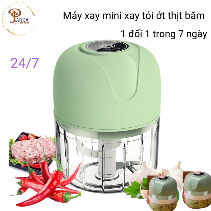 Máy Xay Tỏi Ớt mini tích điện thế hệ mới thể tích 250ml,có cổng xạc USB hàng chính hãng dễ sử dụng