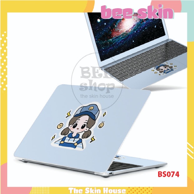 Sticker dán laptop BEE SKIN mẫu Cute Girl 2 cho Macbook/HP/ Acer/ Dell /ASUS/Lenovo/Toshiba
