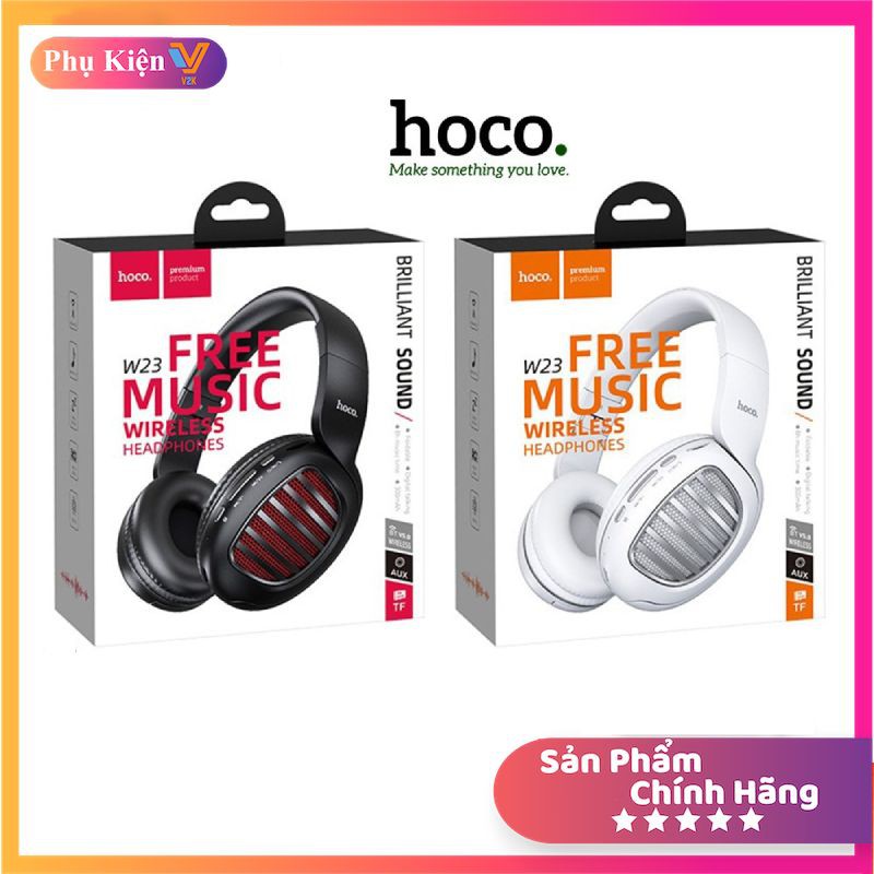 Tai nghe bluetooth chụp tai Hoco W23 có khe cắm thẻ nhớ - Hàng chính hãng