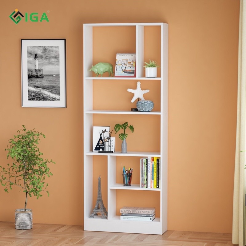 kệ sách để sàn đa năng , kệ gỗ ziczac GP233.01