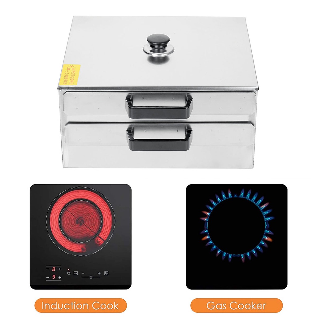 Xửng Hấp Bánh Bao 1-2 Tầng Bằng Thép Không Gỉ 304