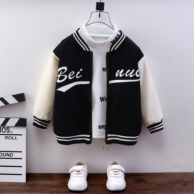 Áo bomber áo khoác nỉ trơn KHÓA KÉO cho bé trai, bé gái hàng Quảng Châu cao cấp