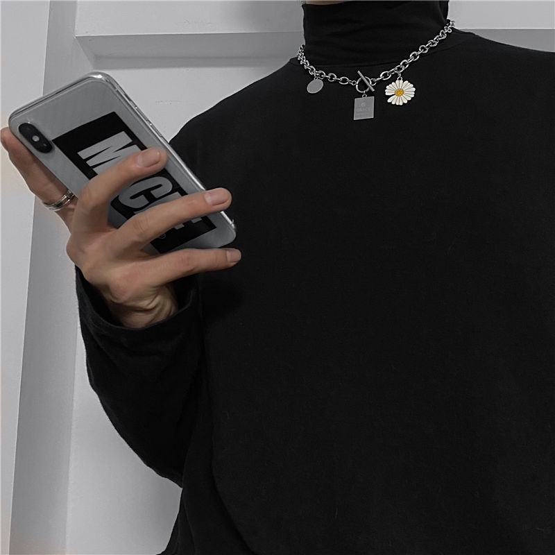 Dây Chuyền Thép Titan Mặt Hoa Cúc Xinh Xắn 228501Phụ Kiện Trang Trí Phong Cách Hip Hop Cá Tính Dành Cho Nam Và Nữ